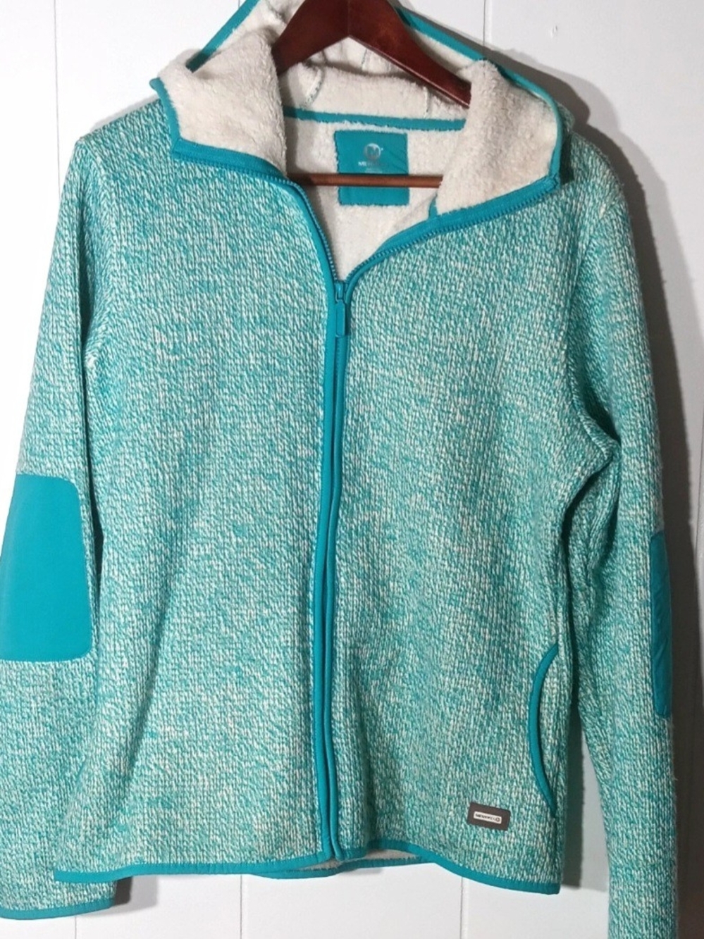 Merrell Teal Sherpa-Lined Zip Hooded Jacket